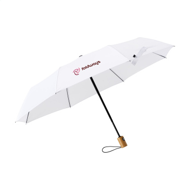 Logo trade business gifts image of: Michigan foldable RCS RPET umbrella 21 inch