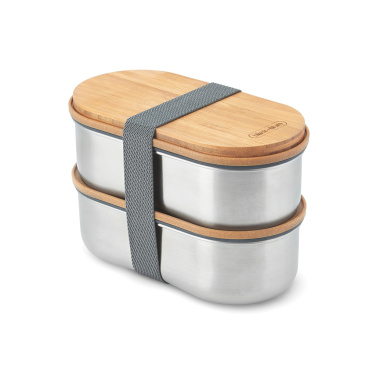 Logotrade promotional gift image of: Black+Blum Stainless Steel Double Bento Box