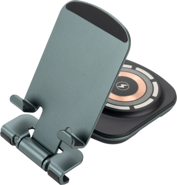 Logo trade promotional items image of: Phone holder with wireless charger