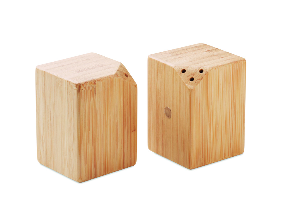 Logo trade advertising product photo of: Bamboo salt & pepper set