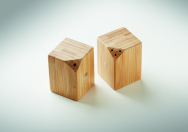 Logo trade corporate gift photo of: Bamboo salt & pepper set
