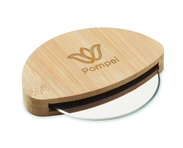 Logo trade advertising products picture of: Round bamboo pizza cutter