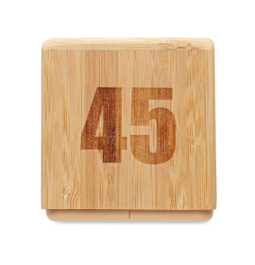 Logo trade promotional giveaways picture of: Bamboo twist snooze timer