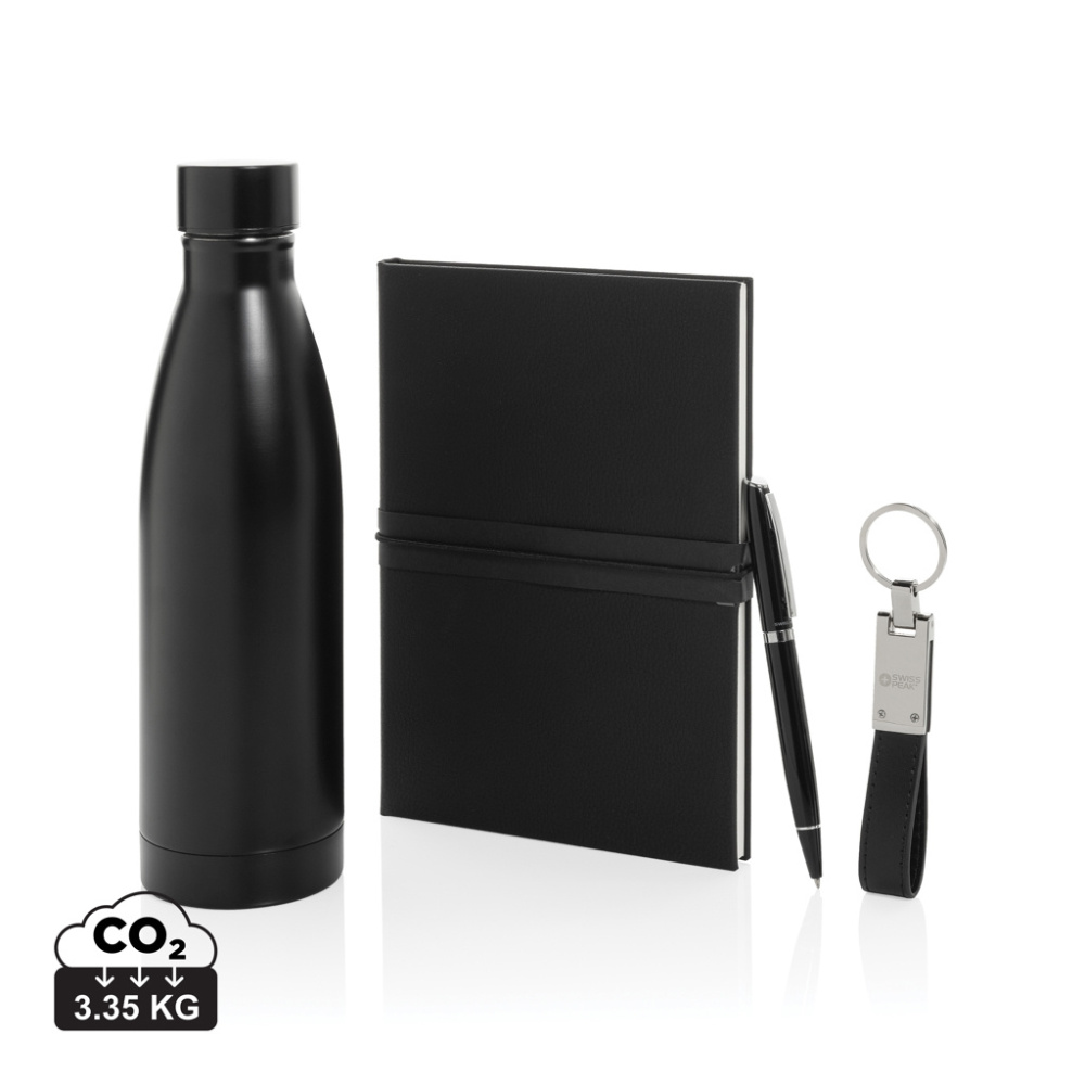 Logo trade promotional items picture of: Swiss Peak RCS deluxe business gift set w/ water bottle