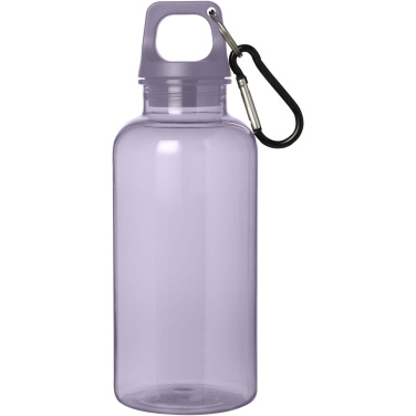 Logotrade promotional giveaway image of: Oregon 400 ml RCS certified recycled plastic water bottle with carabiner