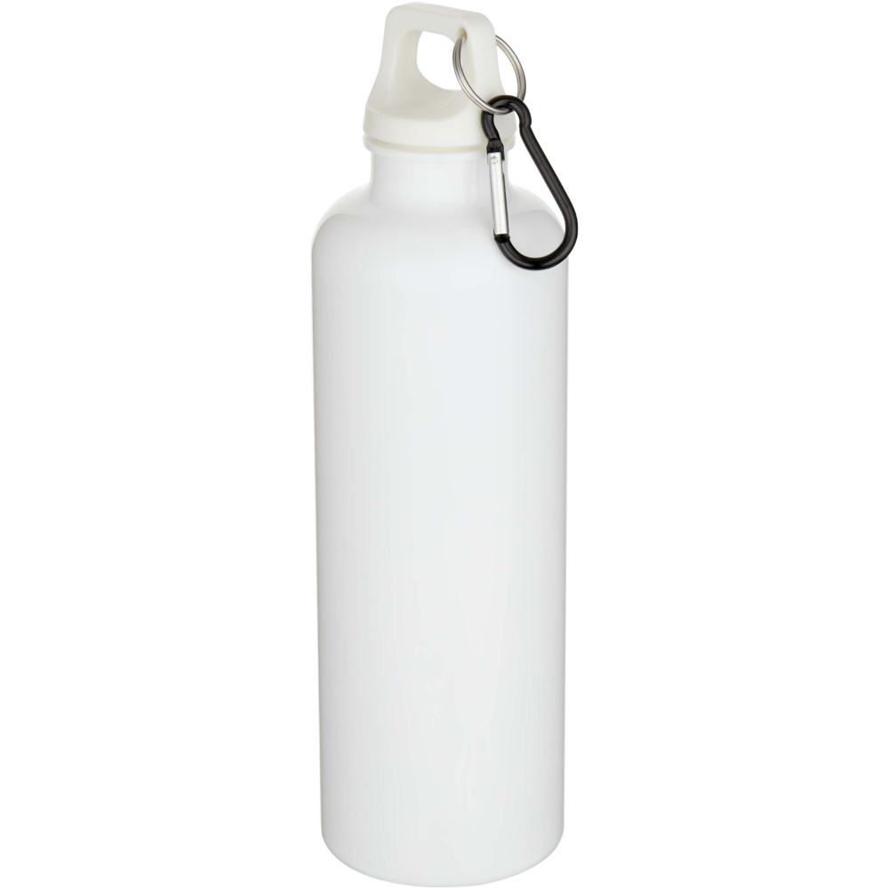Logo trade promotional items image of: Oregon 750 ml solid colour RCS recycled plastic water bottle with carabiner