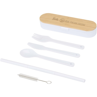 Logo trade advertising products picture of: Runa cutlery set with bamboo lid