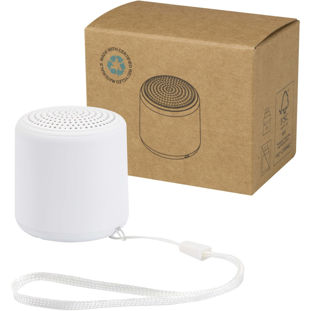 Logo trade promotional products image of: Velkis 3W recycled plastic wireless Bluetooth® speaker