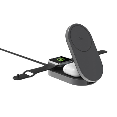 Logo trade promotional items image of: Quantum ultra-fast 3-in-1 25W Foldable Wireless Charger