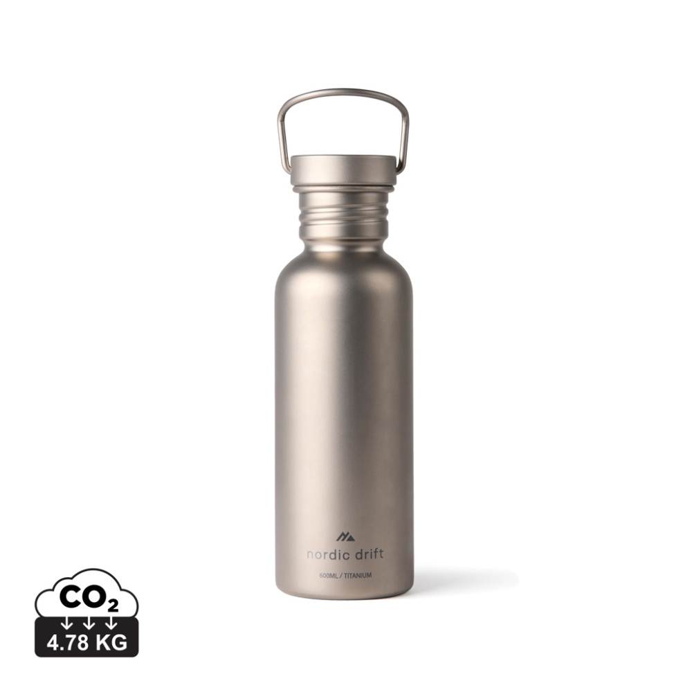 Logo trade promotional giveaways image of: Nordic Drift Trail Ultra Light Titanium 600ml Water Bottle