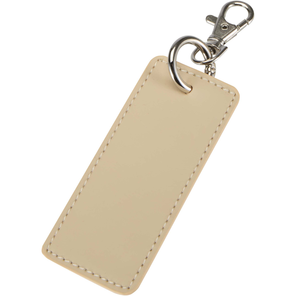 Logotrade advertising product picture of: Resi Plus GRS recycled rectangle charm keychain