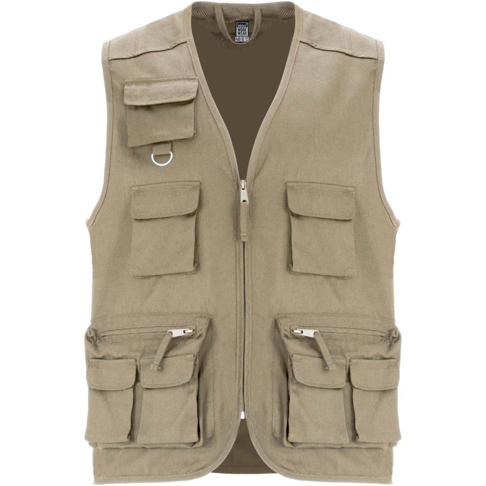 Logo trade promotional giveaways image of: Venera 200 g/m2 v-neck multi-pocket workwear vest