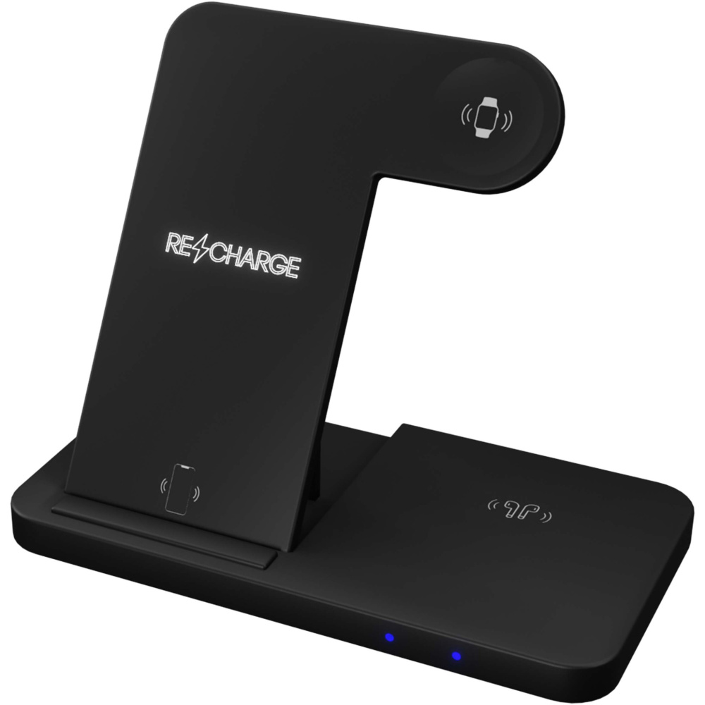 Logo trade promotional products picture of: SCX.design W28 3-in-1 wireless charging base with phone stand
