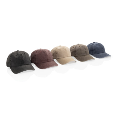 Logo trade promotional merchandise image of: BEAU AWARE™ Washed 6 panel 270gsm cotton twill cap