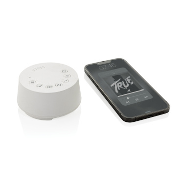 Logo trade promotional product photo of: Flora RCS recycled plastic white noise speaker