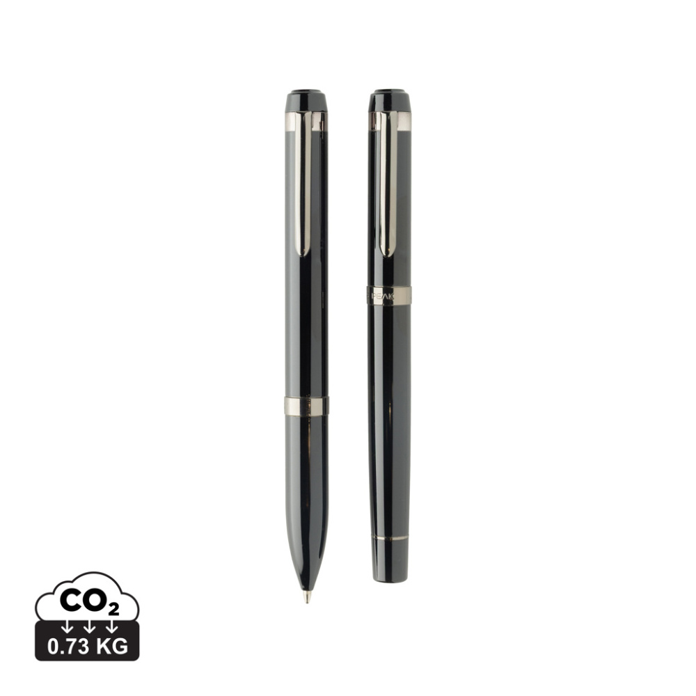 Logotrade promotional giveaways photo of: Swiss peak OSLO recycled stainless steel deluxe pen set
