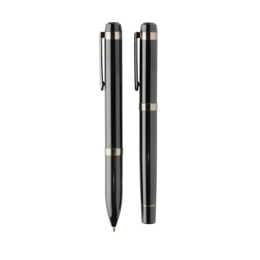 Logo trade promotional merchandise photo of: Swiss peak OSLO recycled stainless steel deluxe pen set