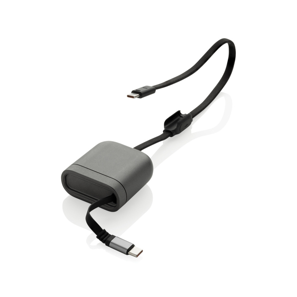 Logotrade advertising product picture of: Spira RCS recycled retractable 100W fast charging cable