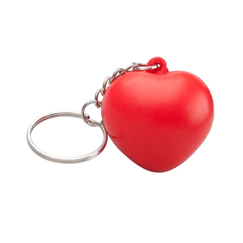 Logotrade ärikingituse foto: Stressipall-võtmehoidja punane süda