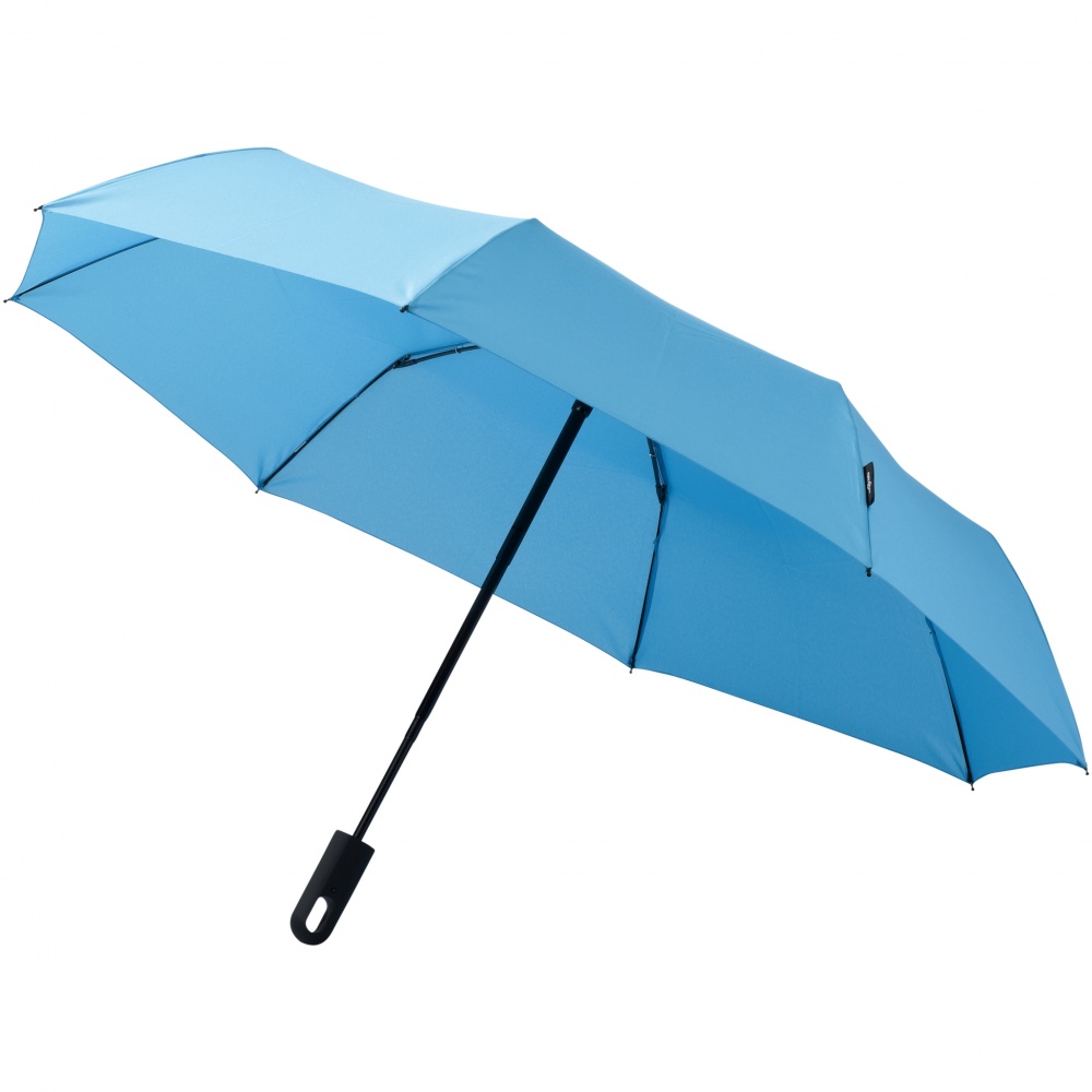 Logotrade reklaamkingituse foto: 21.5" Traveler 3-osaline kokkupandav vihmavari, helesinine