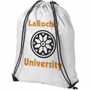 Logotrade ärikingid pilt: Oriole stiilne seljakott-sussikott, valge