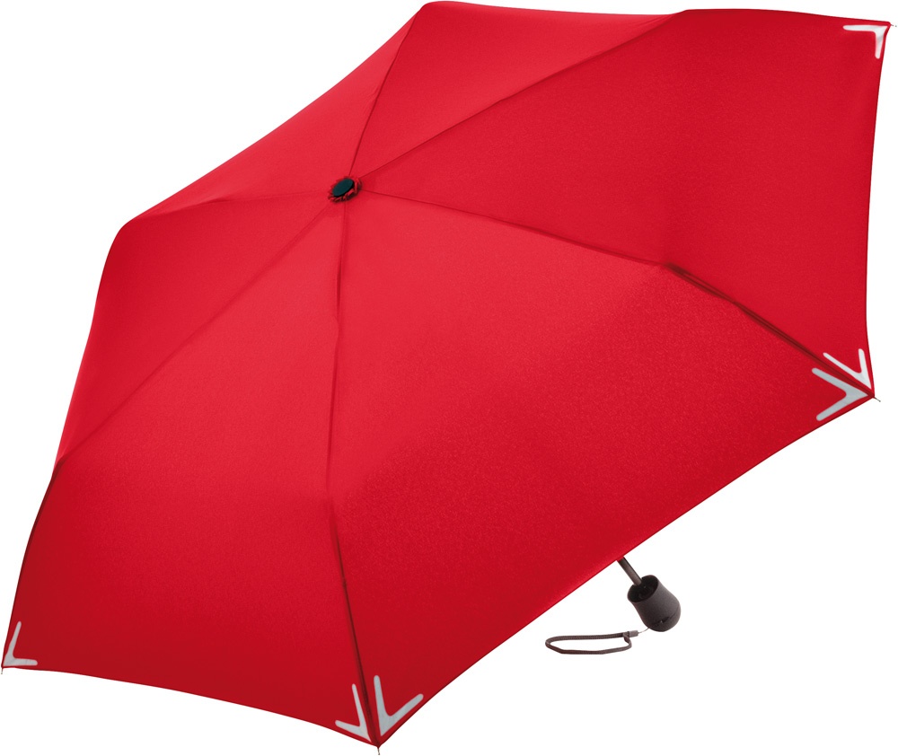 Logo trade reklaamkingituse pilt: Helkuräärisega Safebrella® LED minivihmavari 5171, punane