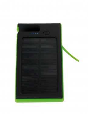 Logotrade reklaamkingi foto: Helios päikesepaneeliga akupank, must-roheline
