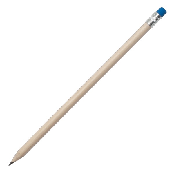 Logotrade reklaamkingituse foto: Naturaalsest puidust harilik pliiats, sinine/helepruun