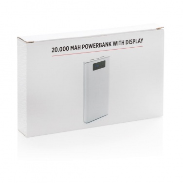 Logotrade reklaamkingituse foto: Reklaamtoode: 20.000 mAh powerbank with display, white