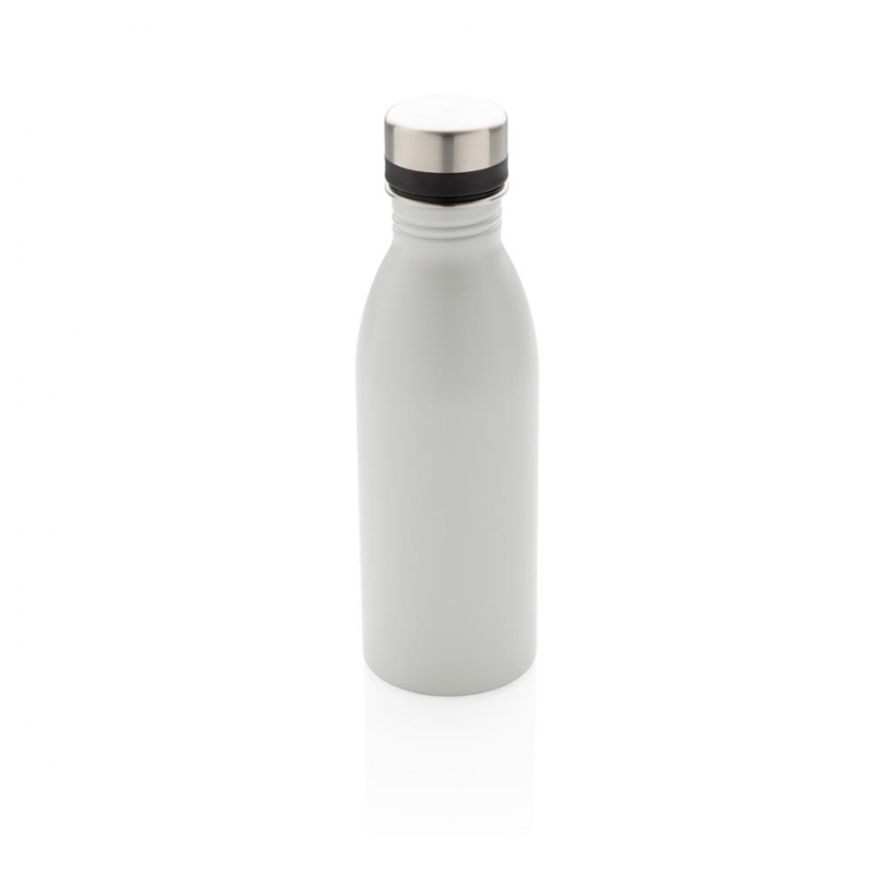 Logotrade ärikingi foto: Deluxe roostevabast terasest joogipudel, valge