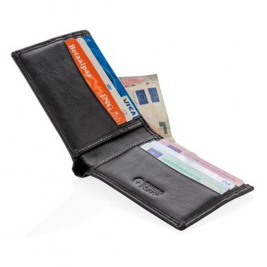 Logotrade firmakingid pilt: RFID-kaitsega rahakott, must koos personaalse nime ja pakendiga