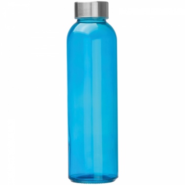 Logo trade reklaamkingi pilt: Klaasist joogipudel koos trükiga, sinine