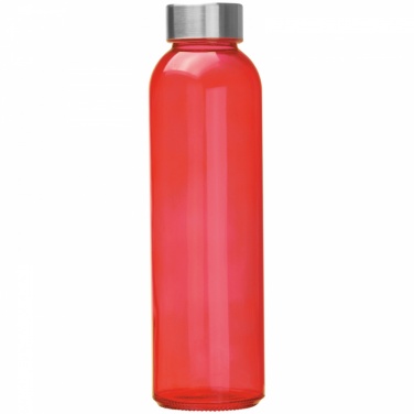 Logotrade firmakingid pilt: Klaasist joogipudel terasest korgiga, punane