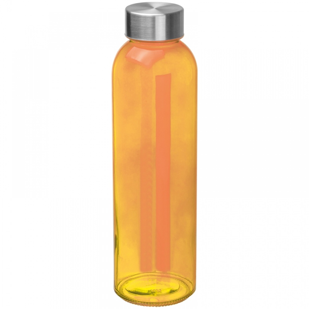 Logo trade ärikingid foto: Klaasist veepudel lekkekindla korgiga, oranž