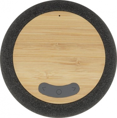 Logo trade meene pilt: Ökofiibrist ja bambusest kõlar-juhtmevaba laadija, hall