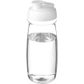 H2O Active® Pulse 600 ml keeratava kaanega spordipudel, Läbipaistev / valge