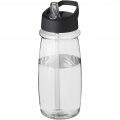 H2O Active® Pulse 600 ml tilaga kaanega spordipudel, Läbipaistev / tahke must