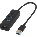 ADAPT alumiiniumist USB 3.0 jaotur , Täiesti must