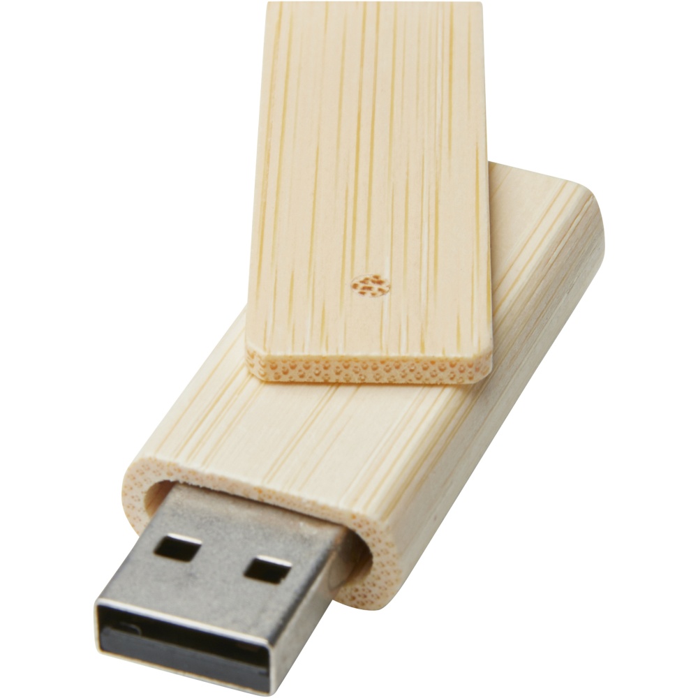 Logo trade reklaamkingi pilt: Pöörake 4 GB bambusest USB-mälupulka