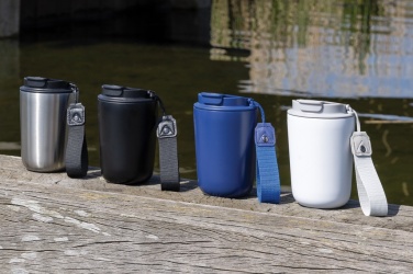 Logo trade reklaamkingituse pilt: Cuppa RCS terasest vaakum termoskruus koos randmepaelaga