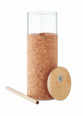 Logotrade ärikingituse foto: Korgist ümbrise ja bambusest kaanega joogitops, 450 ml