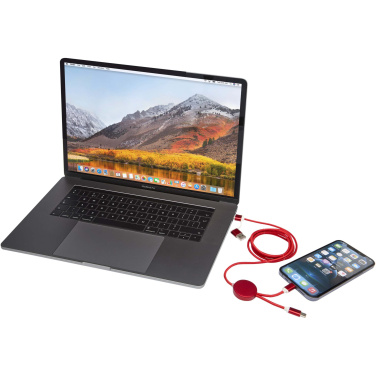 Logo trade ärikingi pilt: Punane Alasia 5-in-1 taaskasutatud alumiiniumist ja plastikust 150 cm kiirlaadimiskaabel