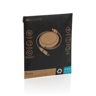 Logotrade reklaamkingi foto: Terra RCS alumiiniumist sissetõmmatav 240W 2-in-1 kaabel