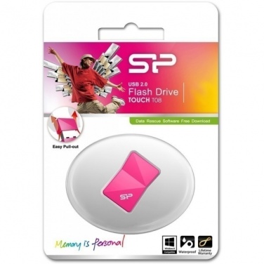 Logo trade mainoslahja kuva: Women USB stick pink Silicon Power Touch T08 16GB