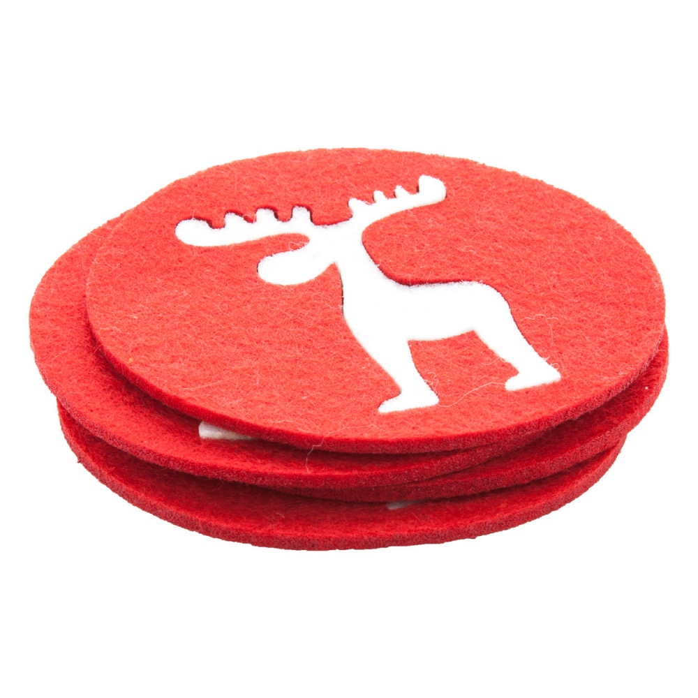 Logo trade liikelahjat tuotekuva: Jõuluteemaline tassialuste komplekt, punane