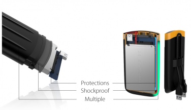 Logotrade mainoslahja ja liikelahja kuva: Kannettava SSD Silicon Power Armor A65, musta