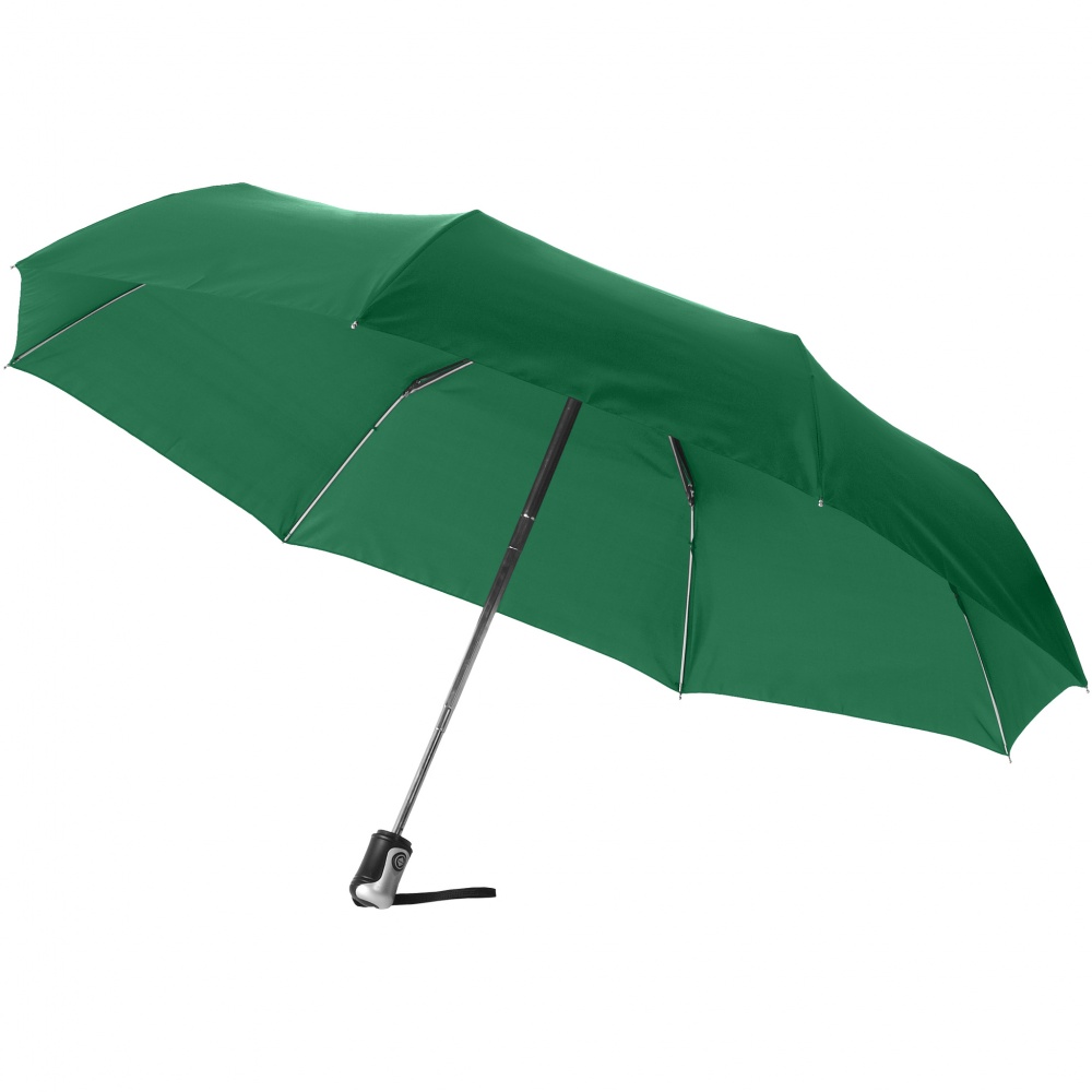 Logo trade liikelahjat mainoslahjat kuva: 21.5" Alex 3-osainen automaattinen sateenvarjo, vihreä