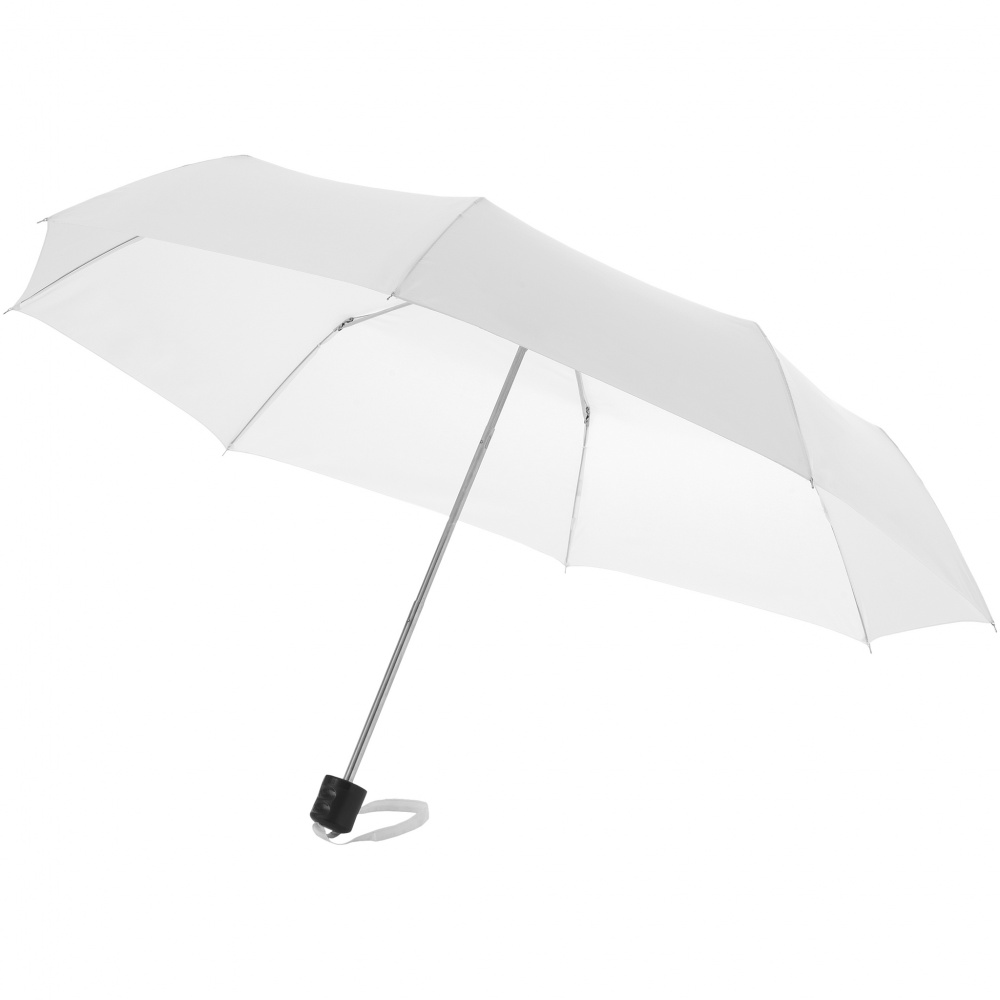 Logotrade mainostuote tuotekuva: 21,5" Ida 3-osainen sateenvarjo, valkoinen