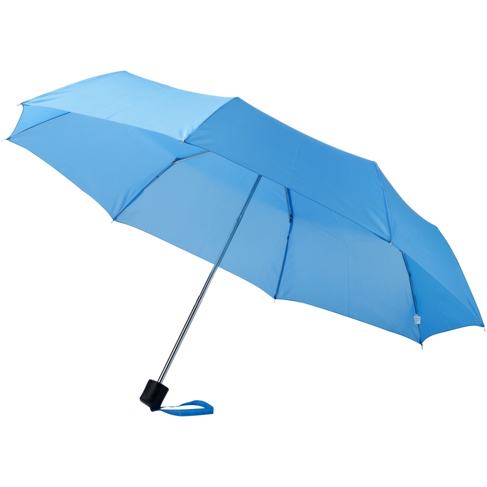 Logo trade mainostuotet tuotekuva: 21,5" Ida 3-osainen sateenvarjo, vaaleansininen