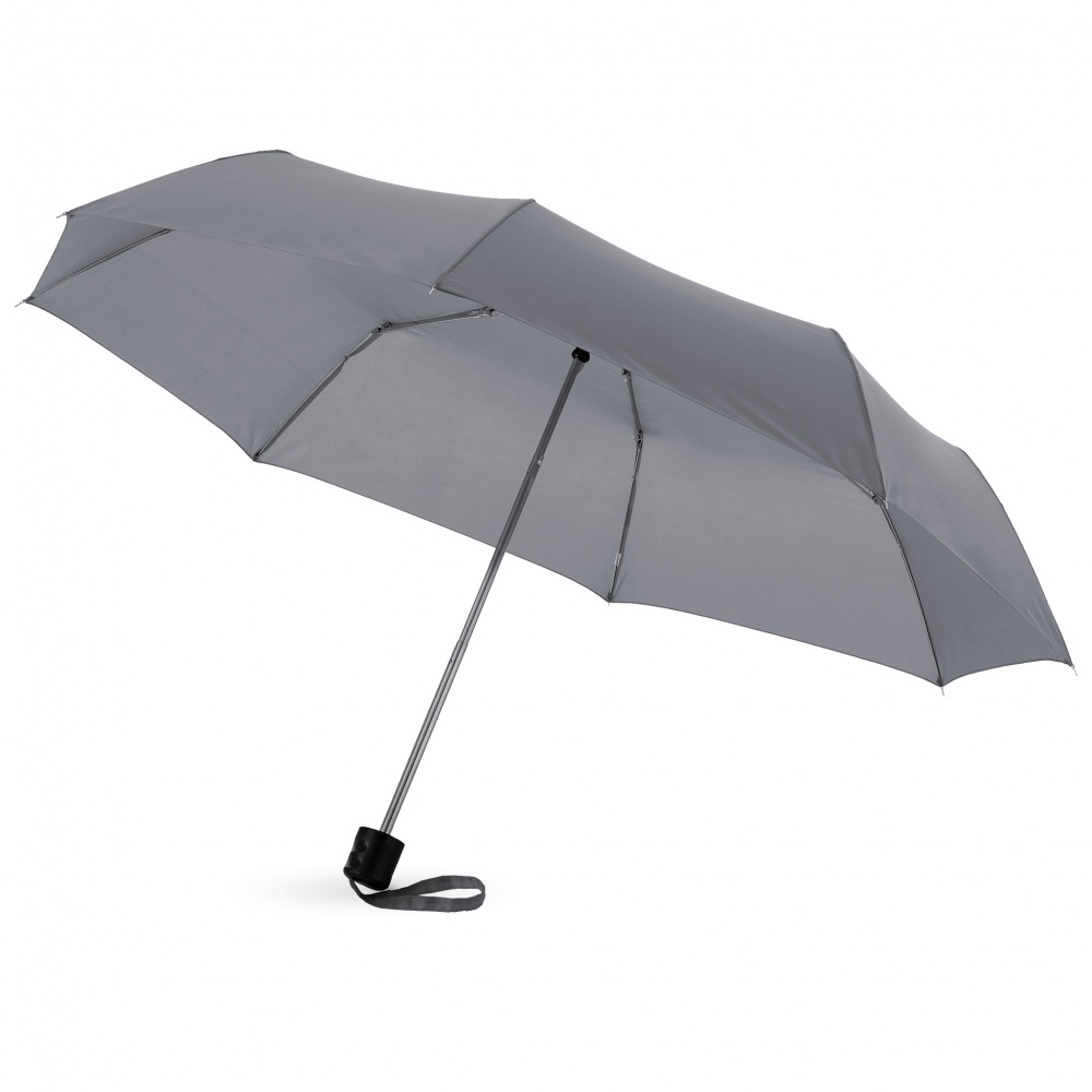Logotrade mainoslahjat ja liikelahjat tuotekuva: 21,5" Ida 3-osainen sateenvarjo, harmaa